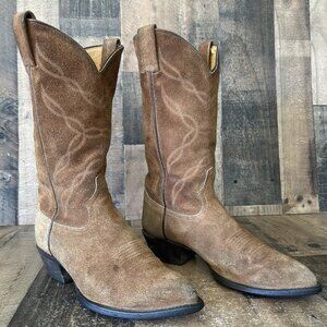 Tony Lama Vintage Suede Pointed Toe Western Cowboy Boots Mens 7.5 EE